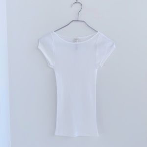 Banana Republic Heavyweight Ribbed Cap Sleeve Tee
